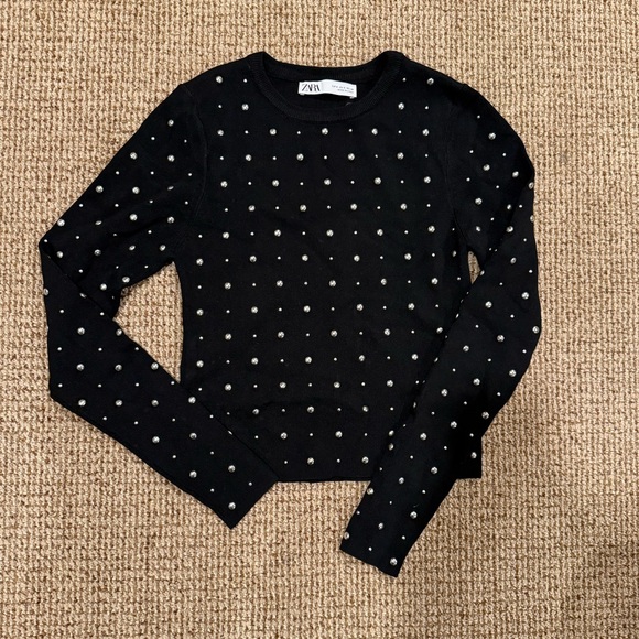 Zara Tops - Zara studded black shirt